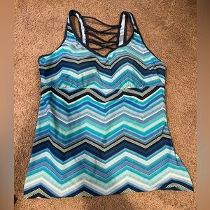 Chevron Stripe razor back bathing suit top